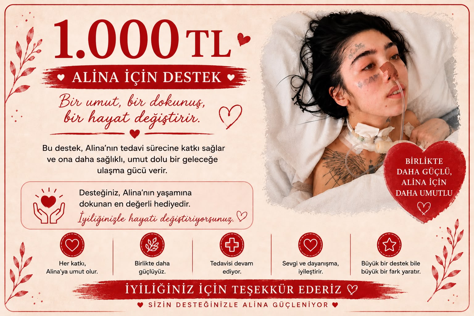 Alina için Destek Kartı - 1000 TL