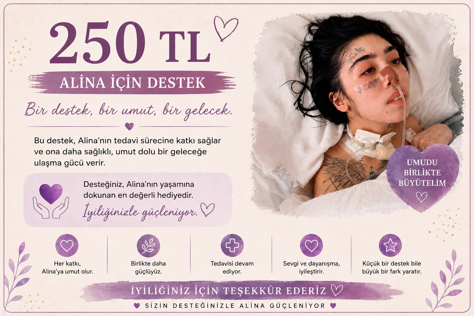 Alina için Destek Kartı - 250 TL